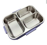 “ظرف غذای استیل با طراحی پری دریایی و سه بخش تقسیم شده، مناسب برای ناهار و میانوعده کودکان”