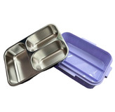 “ظرف غذای استیل فانتزی با طرح پری دریایی و دستههای سبز مناسب برای کودکان”