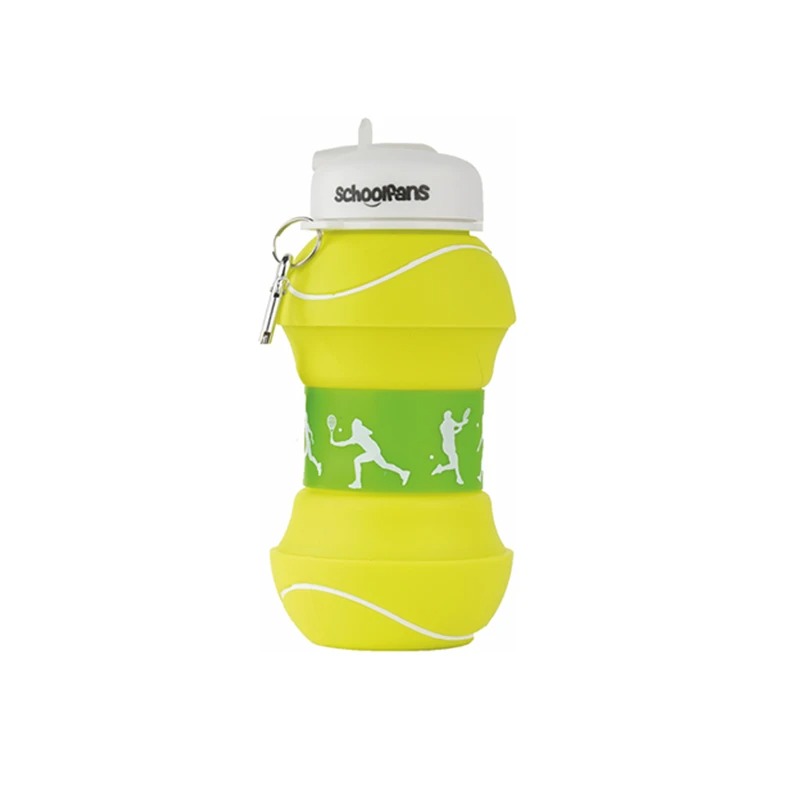 قمقمه سیلیکونی طرح توپ تنیس ۵۵۰ میلی‌لیتری با درپوش سفید