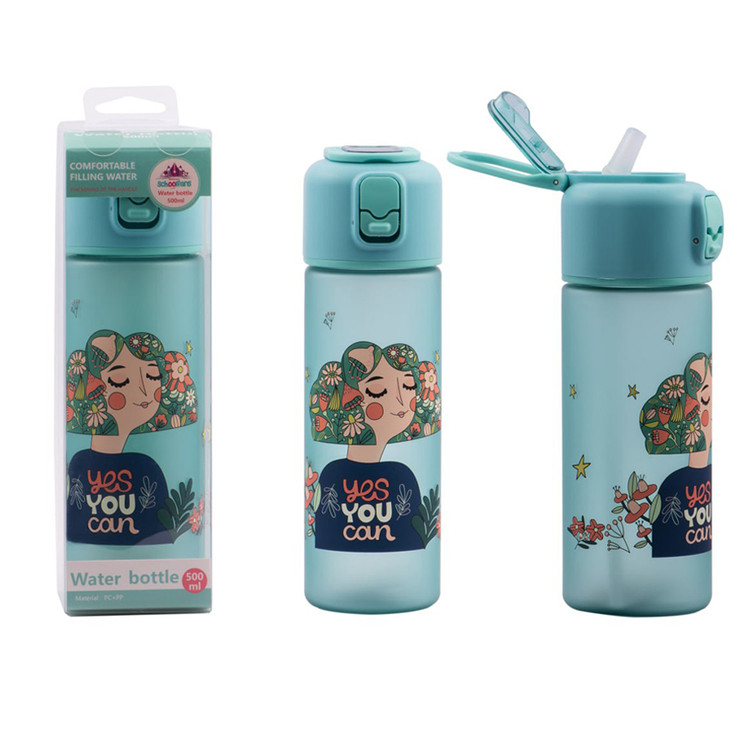 قمقمه ۵۰۰ میلیلیتری طرح فانتزی با درب ضدنشت و نی برای کودکان