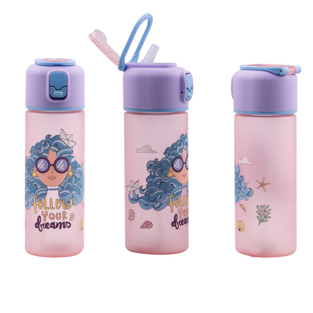 قمقمه مناسب مدرسه با طرح شاد و نی داخلی برای استفاده آسان