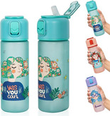 قمقمه ۵۰۰ میلیلیتری طرح فانتزی با درب ضدنشت و نی برای کودکان