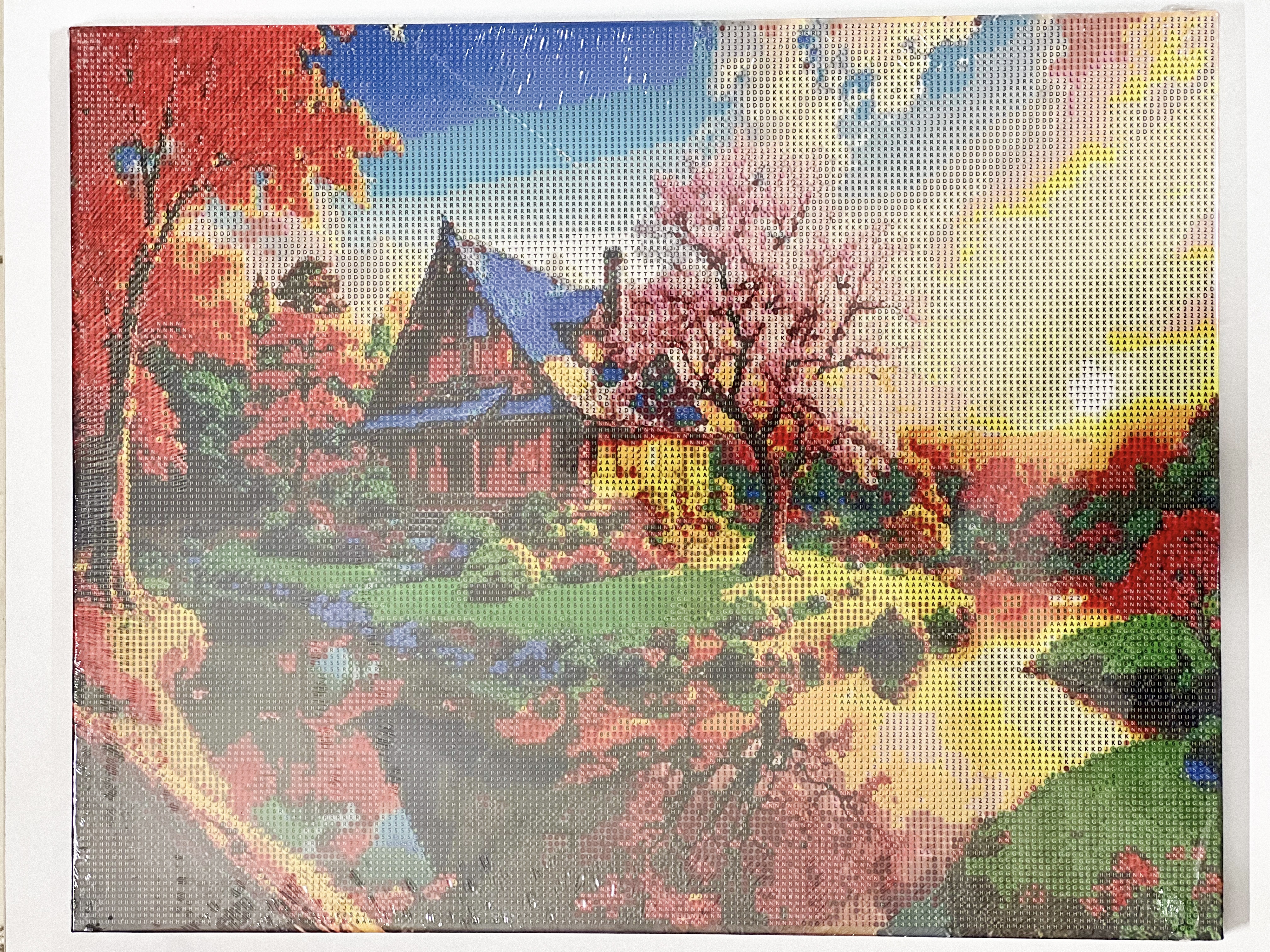 بوم نقاشی الماسی سایز 40*50 - طرح کلبه طبیعت - 1000844