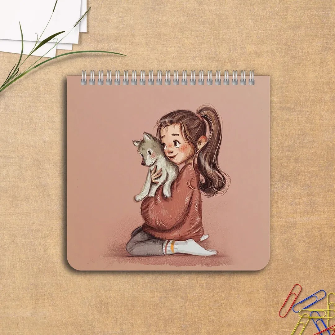 دفتر یادداشت نقطه‌ای ۶۰ برگ پانداک طرح گرگی